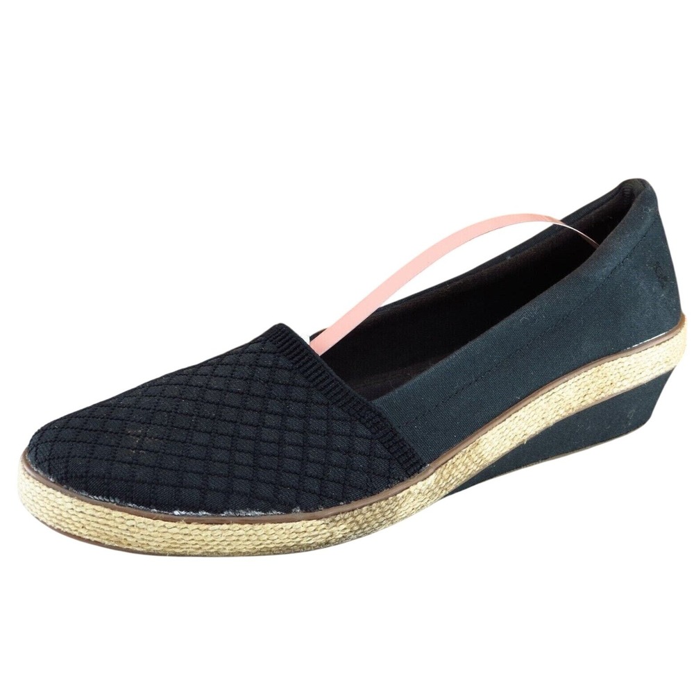 Grasshopper Women Sz 10 M‎ Black Wedge Fabric Shoes
